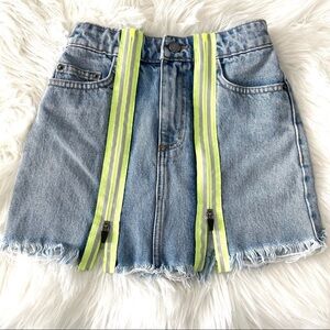 Carmar Reflective Zipper Raw Hem Mini Skirt 23